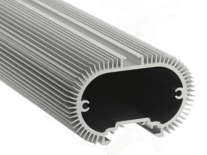 Aluminiowy profil radiatora SVETOCH SOLO z szynami prowadzącymi do zawieszenia i mocowania
