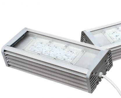 Application example of the SVETOCH INDUSTRY components as LED luminaire for industry, trade, halls, workshops, residential areas and courtyards